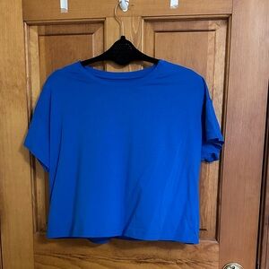 Blue CRZ Yoga Cropped Lightweight Tee